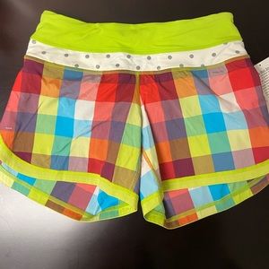 NWT Lululemon Plaid Groovy Shorts